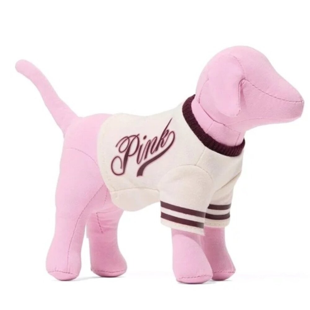 New LIMITED EDITION VS PINK Mini Dog Pink Frdiay 2025 Varsity Collegiate Sweater